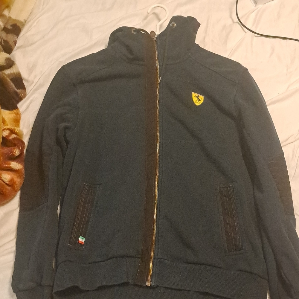 Ferrari Black Zip-Up Jacket